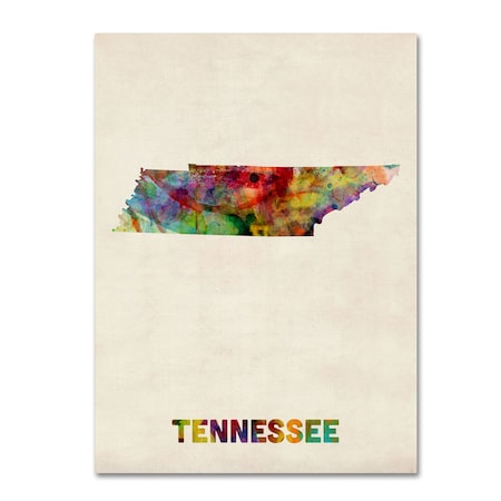 Trademark Fine Art Michael Tompsett 'Tennessee Map' Canvas Art, 24x32 MT0337-C2432GG